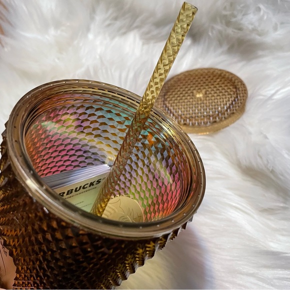 Walt Disney World 50th Anniversary Geometric Starbucks Tumbler with Straw – Gold - Picture 11 of 11